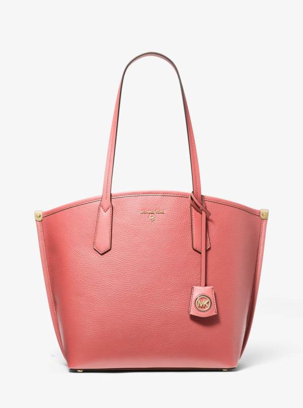 Damske Prenosná Taška Michael Kors Jane Large Pebbled Leather Ruzove - Kabelky Michael Kors Obchod | KSPRI-6317